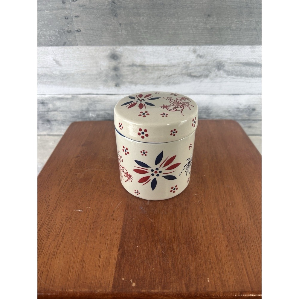 Temptations Patriotic Bacon Grease 4.5" Container Jar Lid Strainer Temp-tations